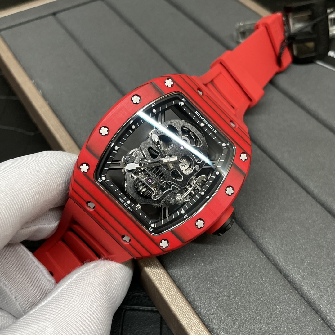 Replica Richard Mille RM 52-01 Skeleton Skull Dial Men’s Watch – Swiss Movement, Red Carbon Case - Image 6