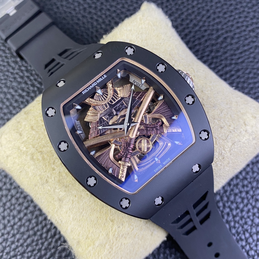 Best Swiss RM47 Black Samurai Tourbillon Replica Watch - Image 4