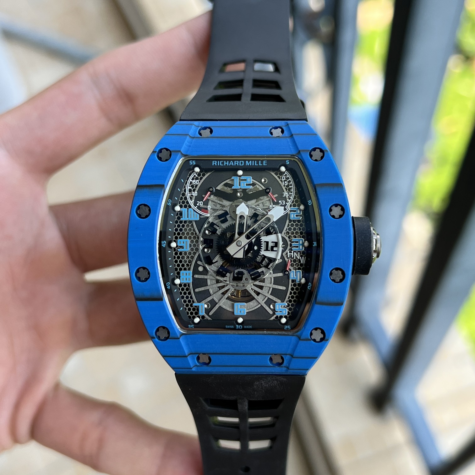 Replica Richard Mille RM 022 Blue Carbon Skeleton Dial Automatic Movement Watch - Image 2