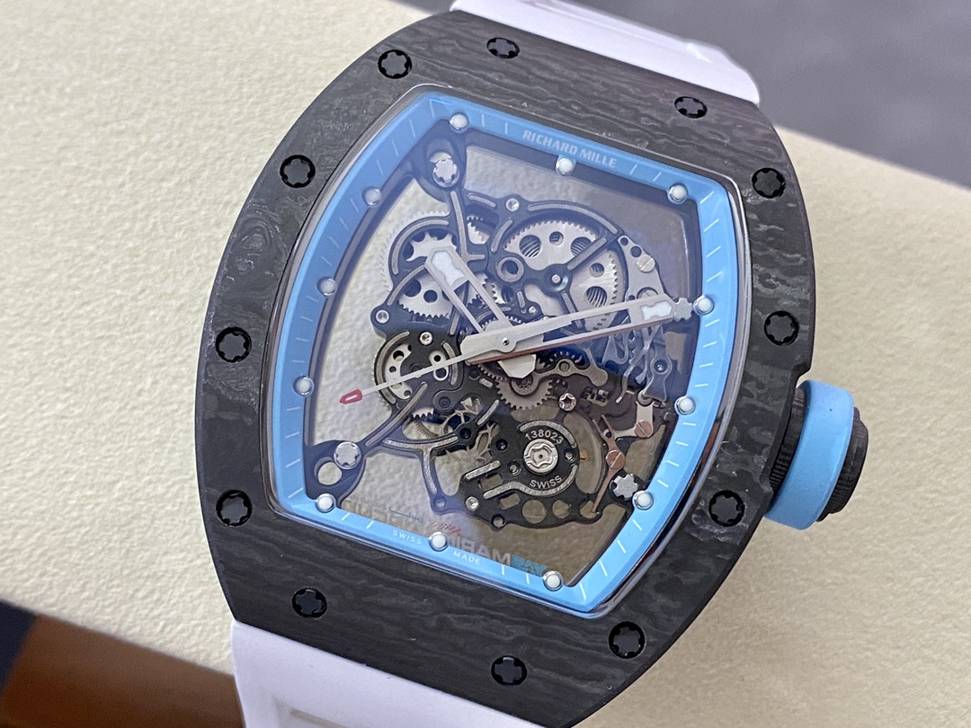 Replica Richard Mille RM055 Limited Edition Abu Dhabi Yas Marina Circuit Swiss Movement Carbon Fiber Skeleton Watch - Image 6