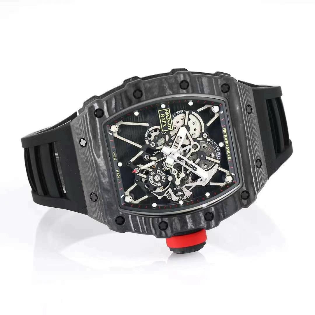 Richard Mille RM 35-01 Rafael Nadal Replica Swiss Watch – Skeleton Dial, NTPT Carbon Case, Black Rubber Strap - Image 5