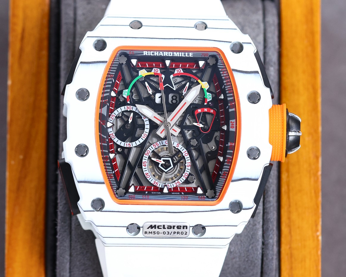 Replica Richard Mille RM50-03 Super Clone Chronograph Mechanical Watch – White Carbon Fiber Case - Image 3