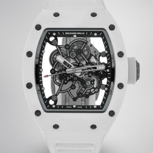 Richard Mille RM055 BBR White Ceramic Skeleton Swiss Replica Sports Watch, AAA Super Clone