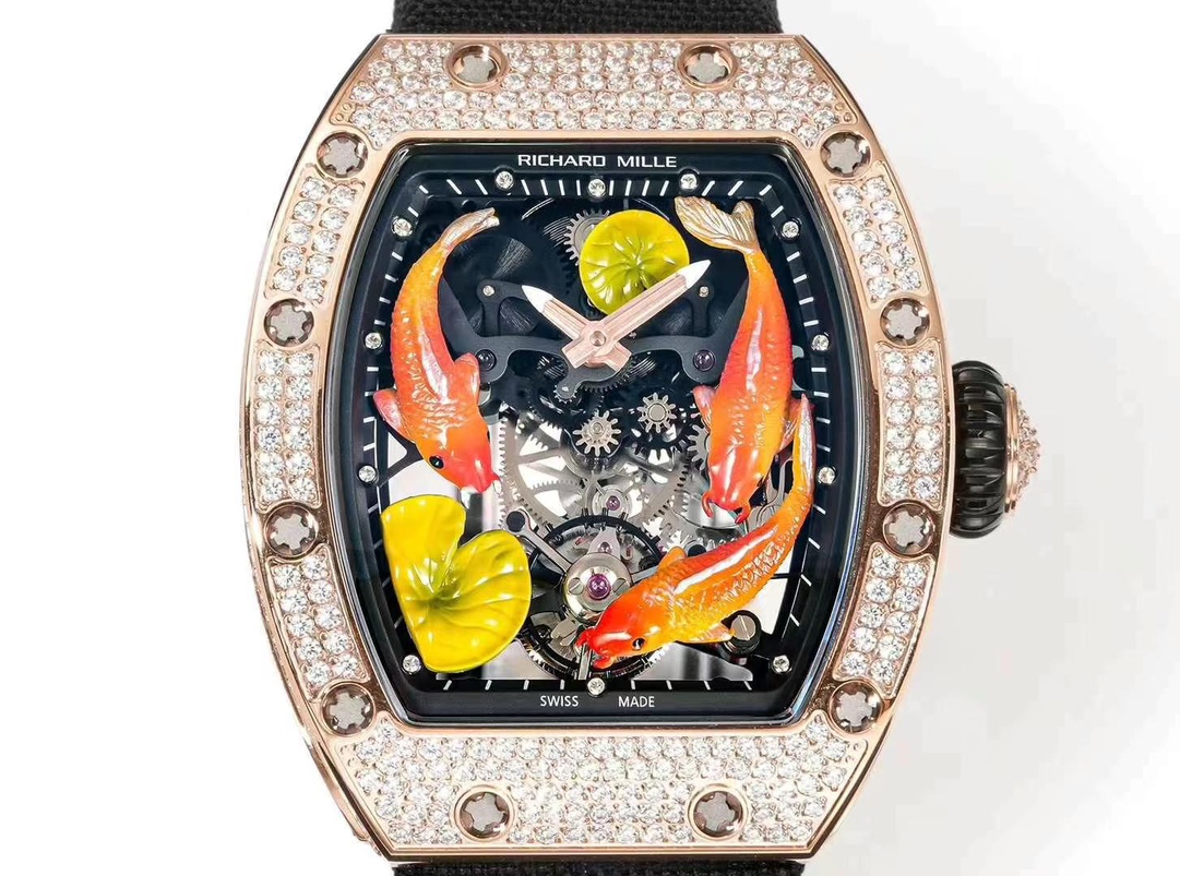 Replica Richard Mille RM S10 Koi Tourbillon Watch – Rose Gold & Diamond - Image 2