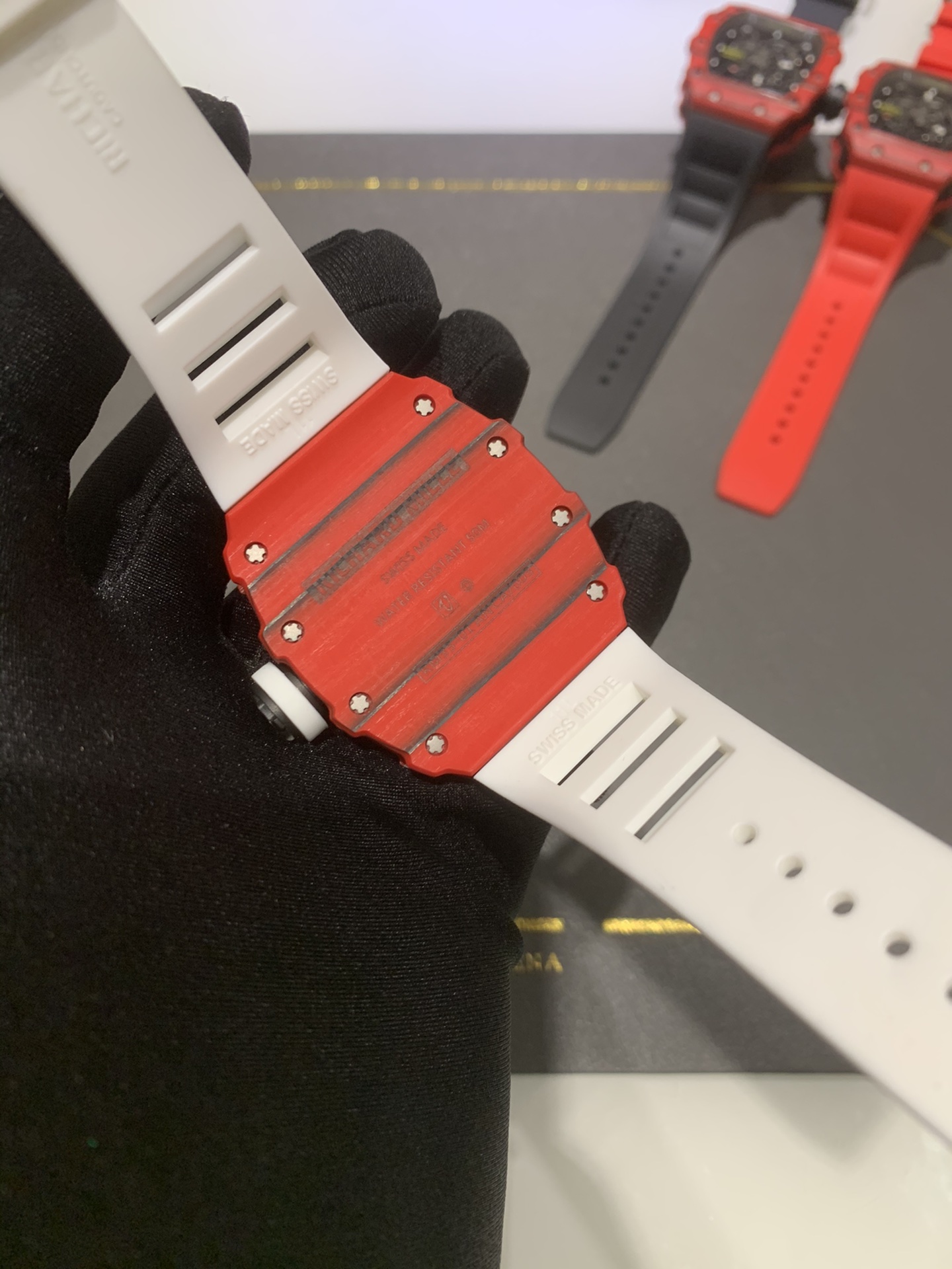 Swiss Richard Mille RM 35-01 Replica Rafael Nadal Red Case Watch – Carbon Fiber Case, Luxury Sport Design - Image 9