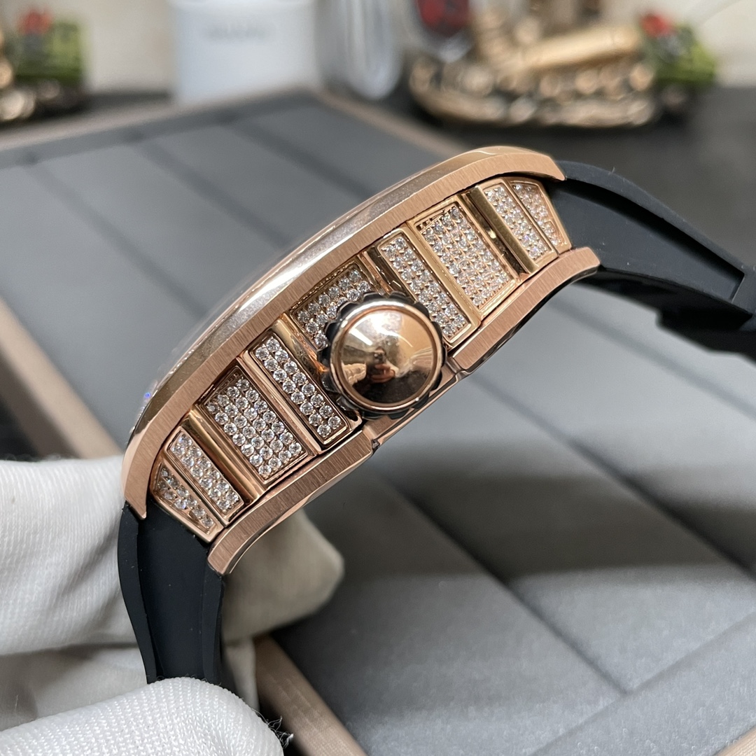 Swiss Richard Mille RM 51-01 Replica Tiger And Dragon Michelle Yeoh Watch with Diamond Bezel And Black Rubber Strap - Image 8