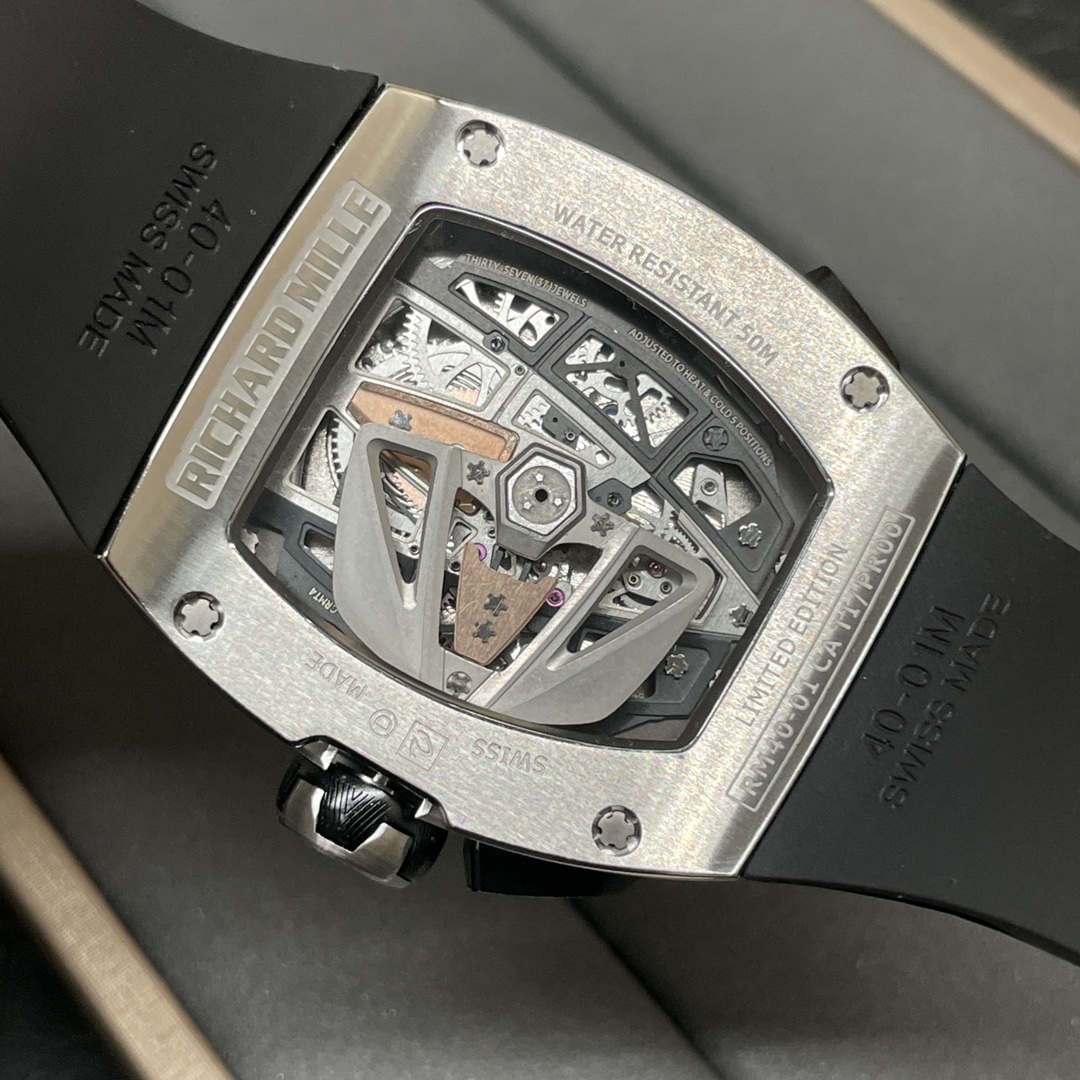 Luxury Best Richard Mille RM 40-01 Replica McLaren Speedtail – Water-Drop Case, Black Rubber Strap, Swiss Movement - Image 9