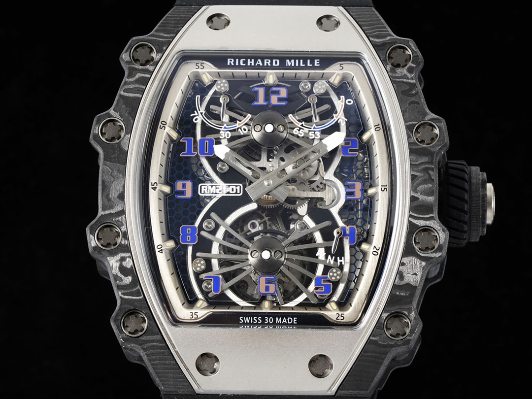 Swiss Richard Mille RM 21-01 Replica Tourbillon Aerodyne Carbon Tpt Watch For Men – High-End Skeleton Dial - Image 4