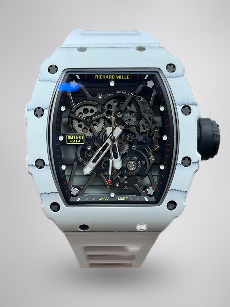 Best Replica RICHARD MILLE RM35-01 White Carbon Skeleton Dial Watch – Super Clone Quality