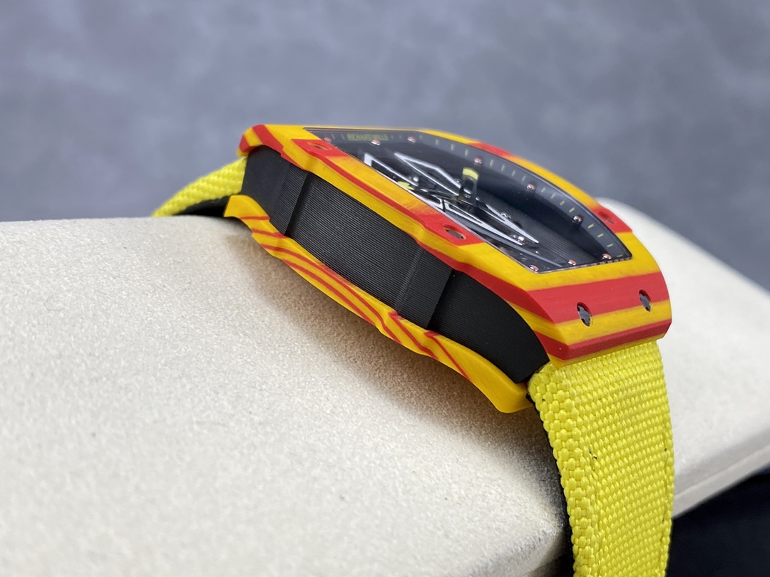 Best Swiss Replica Richard Mille RM 27-03 Red Yellow Carbon Fiber Watch - Image 9