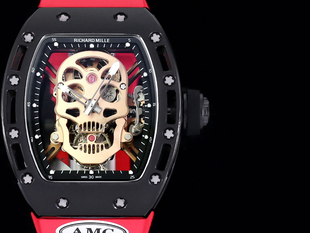 Best Swiss Replica RICHARD MILLE RM 52 Watch – Skeleton Tourbillon , Red Strap - Image 4
