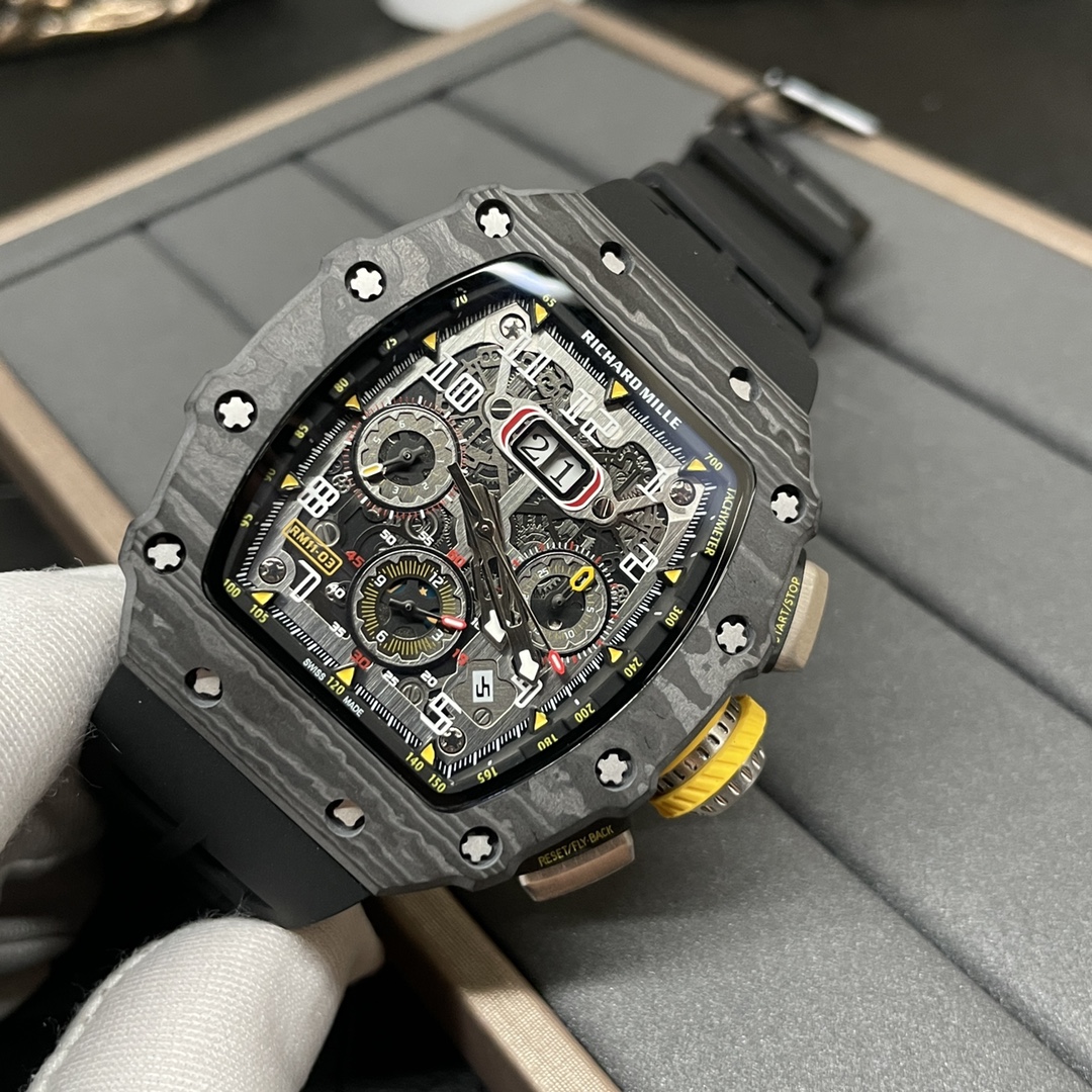 Best Richard Mille RM 11-03 Replica Watch For Men – Swiss Movement, Skeleton Dial, Carbon Fiber Case - Image 6