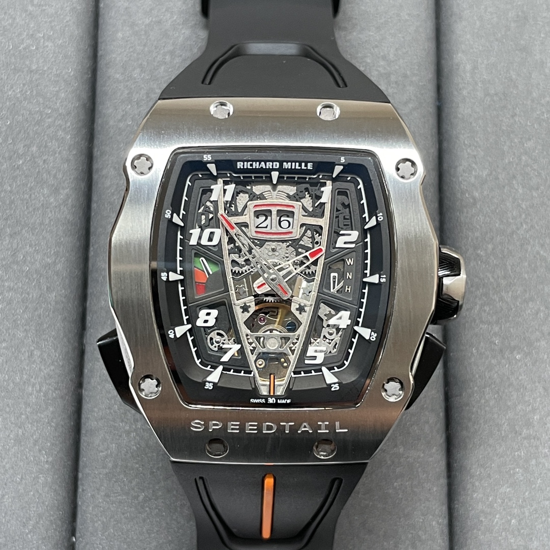 Luxury Best Richard Mille RM 40-01 Replica McLaren Speedtail – Water-Drop Case, Black Rubber Strap, Swiss Movement - Image 3
