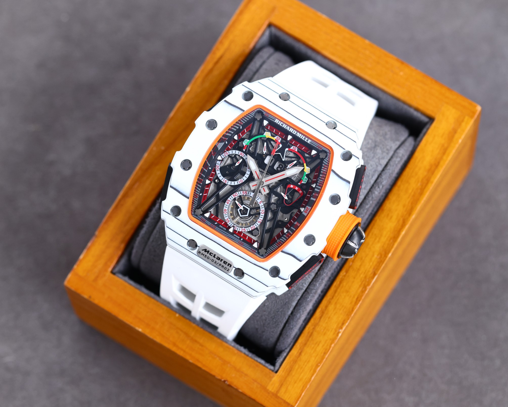 Replica Richard Mille RM50-03 Super Clone Chronograph Mechanical Watch – White Carbon Fiber Case - Image 6
