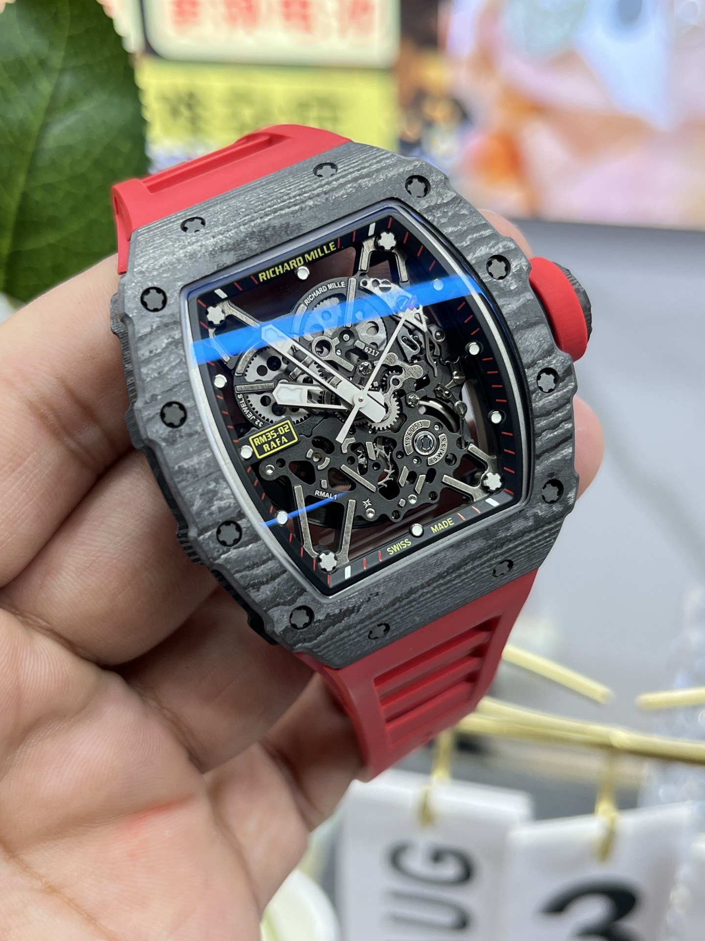Replica Richard Mille RM35-02 Red Rubber Strap Swiss Movement Sports Watch - Image 8