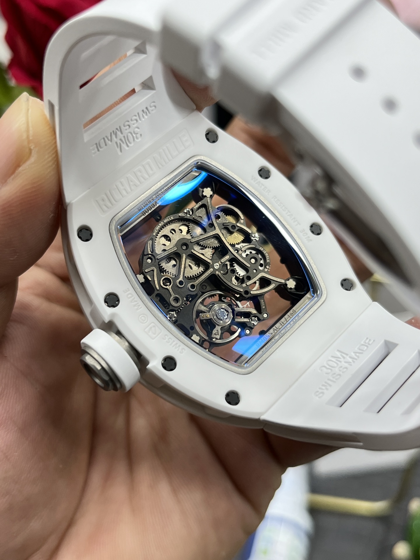 Richard Mille RM055 BBR White Ceramic Skeleton Swiss Replica Sports Watch, AAA Super Clone - Image 9