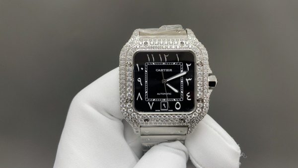 1:1 Super Clone Cartier Santos Middle East Full Diamond - Image 5