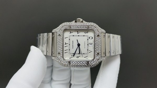 1:1 Super Clone Cartier Santos Middle East Full Diamond - Image 9