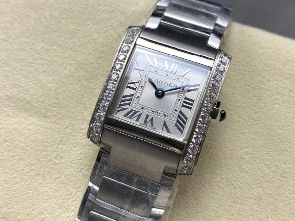 1:1 Super Clone Cartier Tank W4TA0020 25.7 X 21.2mm. - Image 7