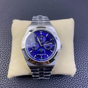 1:1 Super Clone Overseas Chronograph No-Date Blue Dial