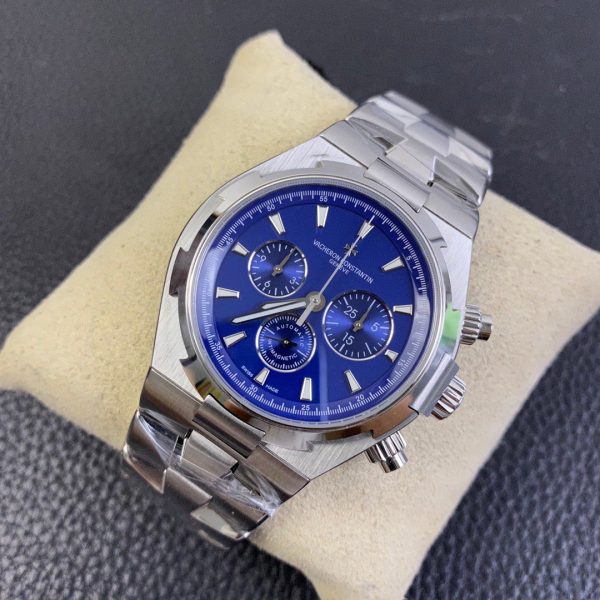1:1 Super Clone C Overseas Chronograph No Calendar Blue Dial - Image 9