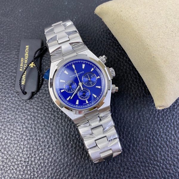 1:1 Super Clone C Overseas Chronograph No Calendar Blue Dial - Image 6