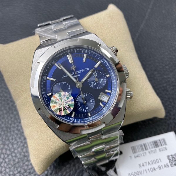 1:1 Super Clone Vacheron Constantin Overseas Chronograph Blue Dial - Image 9
