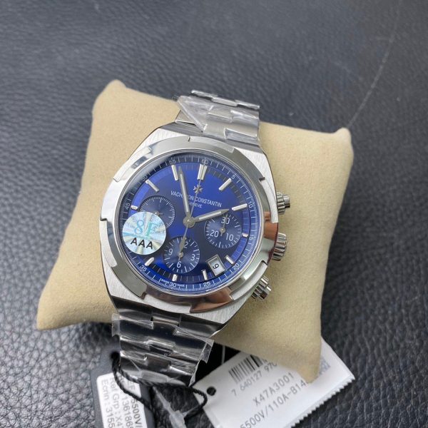 1:1 Super Clone Vacheron Constantin Overseas Chronograph Blue Dial - Image 8