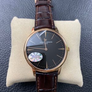 1:1 Super Clone Vacheron Constantin Heritage Series Two-Hand Mechanical Rose Gold Black Dial