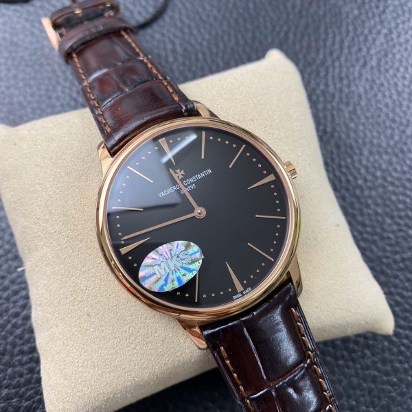 1:1 Super Clone Vacheron Constantin Heritage Series Two-Hand Mechanical Rose Gold Black Dial - Image 9