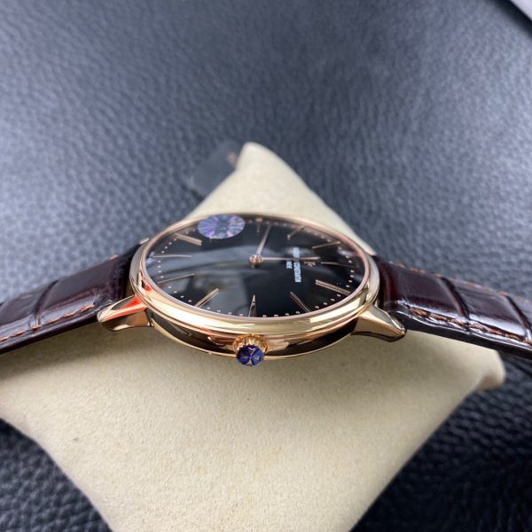 1:1 Super Clone Vacheron Constantin Heritage Series Two-Hand Mechanical Rose Gold Black Dial - Image 6