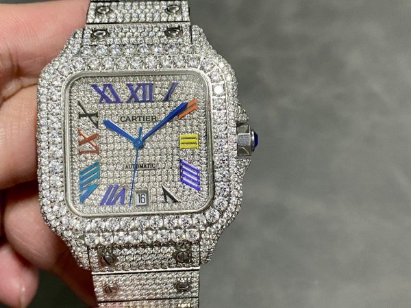 1:1 Super Clone Cartier Santos Middle East Full Diamond