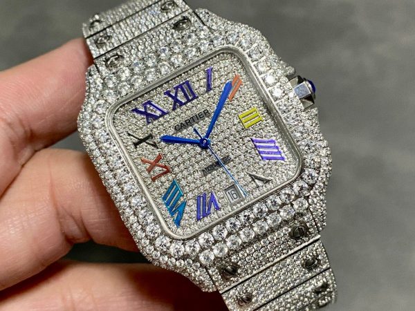 1:1 Super Clone Cartier Santos Middle East Full Diamond - Image 8