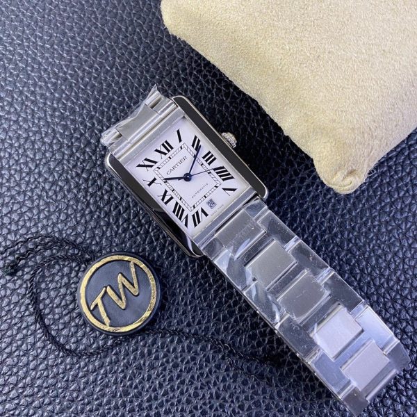 1:1 Super Clone Cartier Tank series mechanical model, dimensions: 40.5mm (length) * 31mm (width). - Image 3