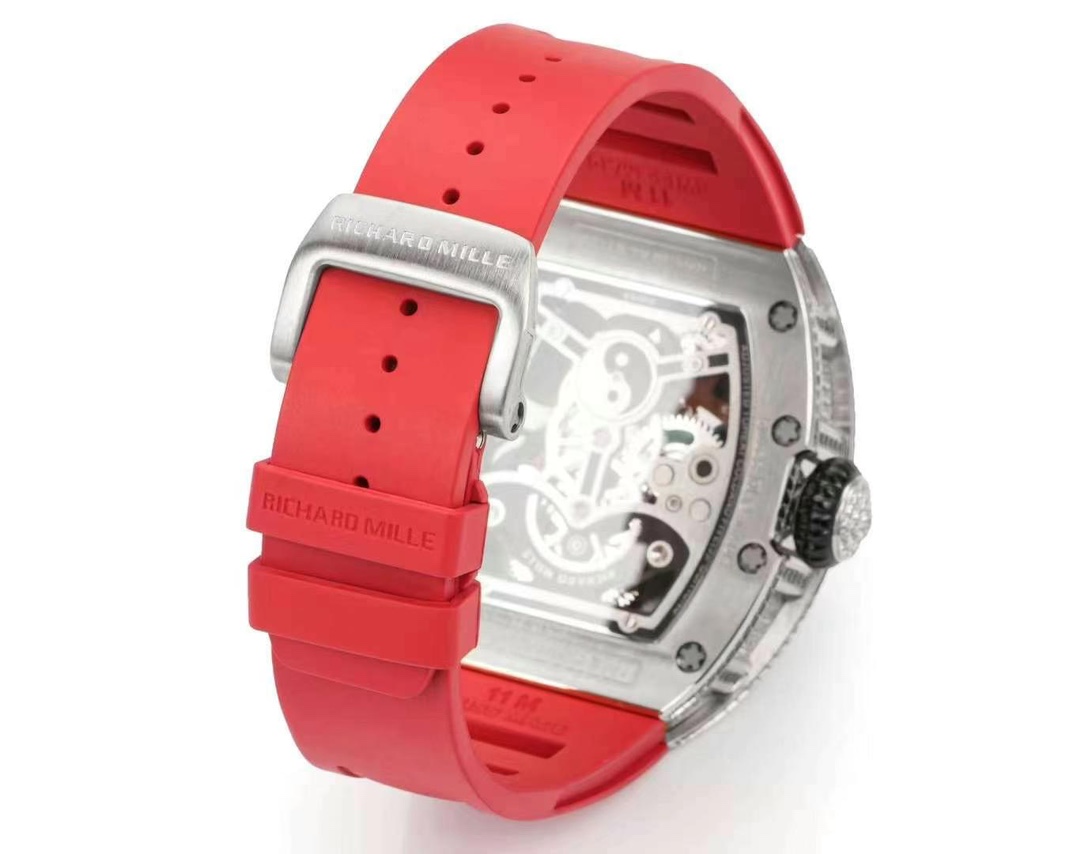 Super Clone Replica RICHARD MILLE RM S10 Koi Fish Tourbillon Watch Diamond Case Red Strap Swiss Quality - Image 7