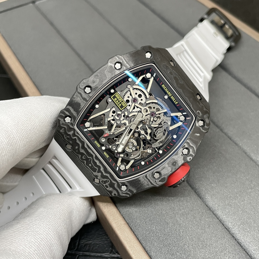 Swiss Richard Mille RM 35-02 RAFA Replica Watch White Rubber Strap Skeleton Dial - Image 6