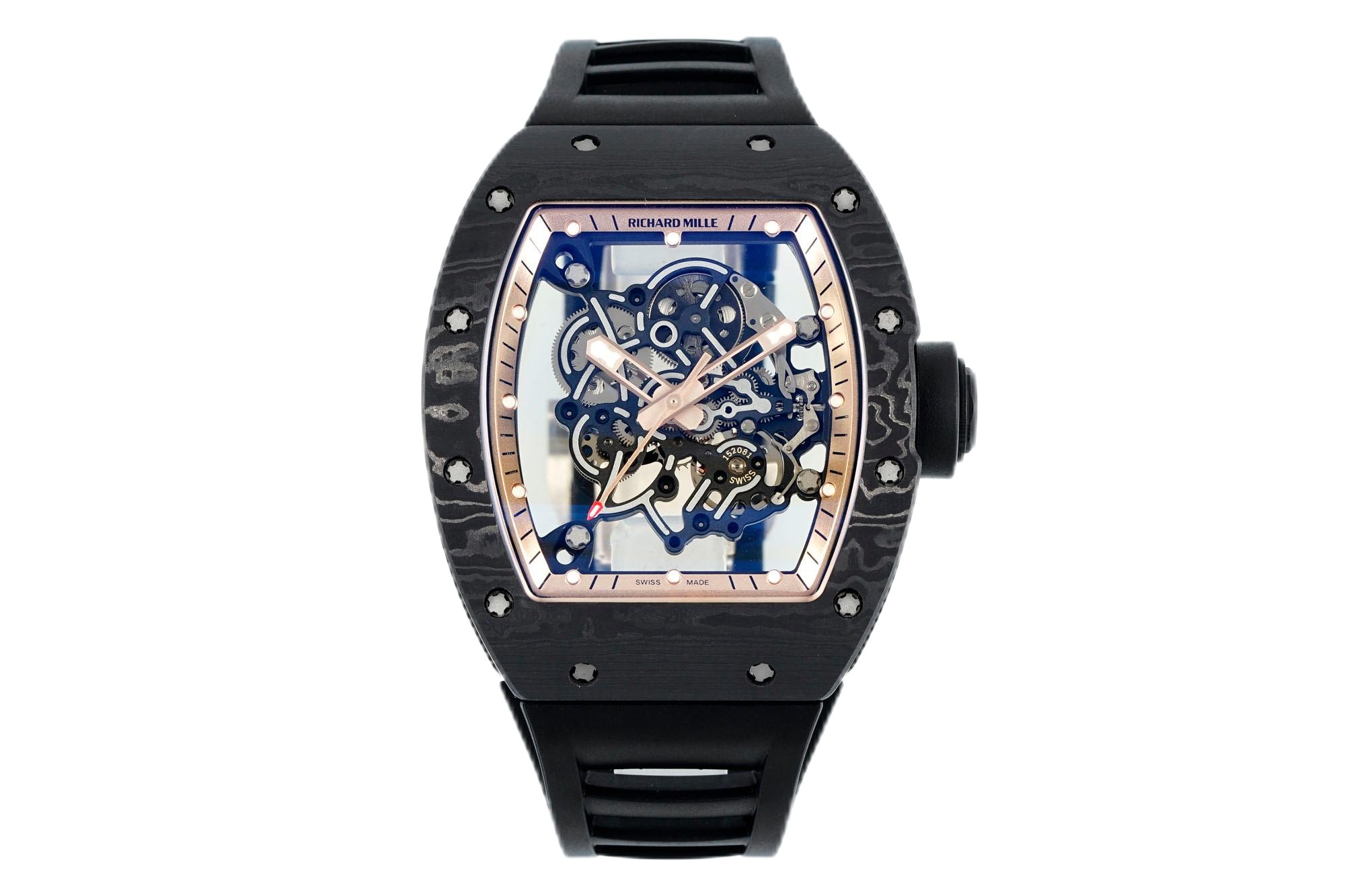Richard Mille RM055 Skeleton Watch with Black Rubber Strap – Swiss Replica - Image 8
