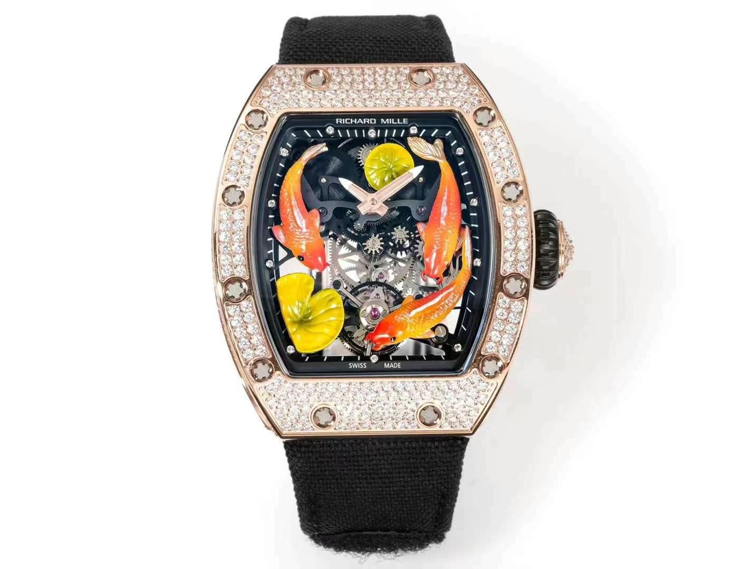 Replica Richard Mille RM S10 Koi Tourbillon Watch – Rose Gold & Diamond - Image 10