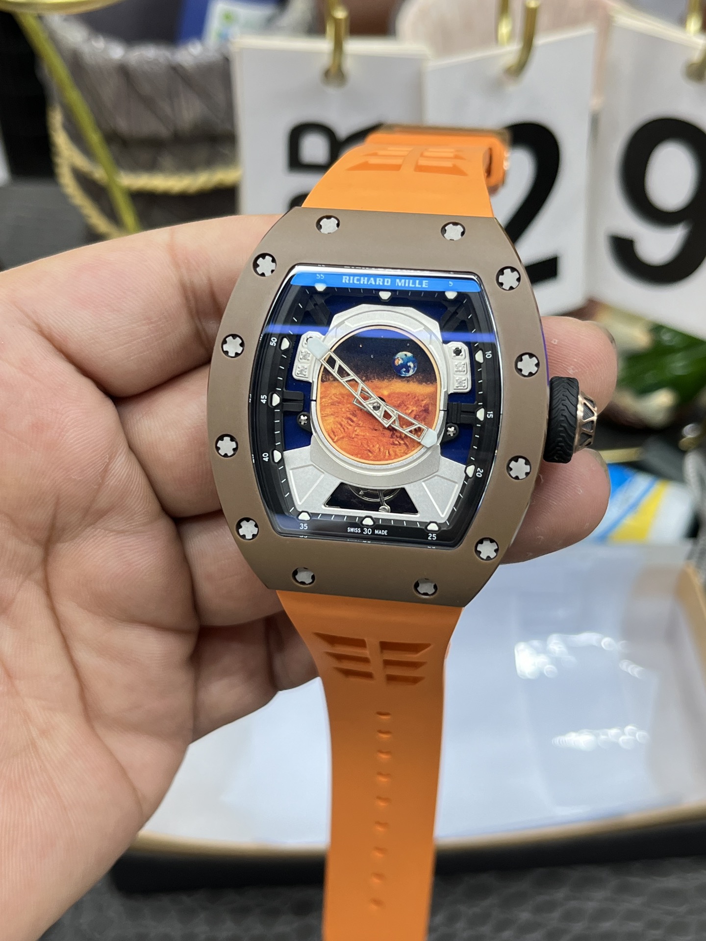 Richard Mille RM 52-05 Pharrell Williams Brown Cermet Tourbillon Replica Watch - Image 2