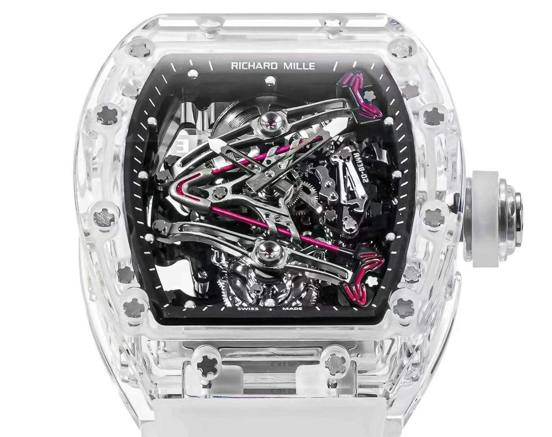 Replica RM 38-02 Crystal Pink Skeleton Tourbillon Swiss Movement AAAAA Quality - Image 5
