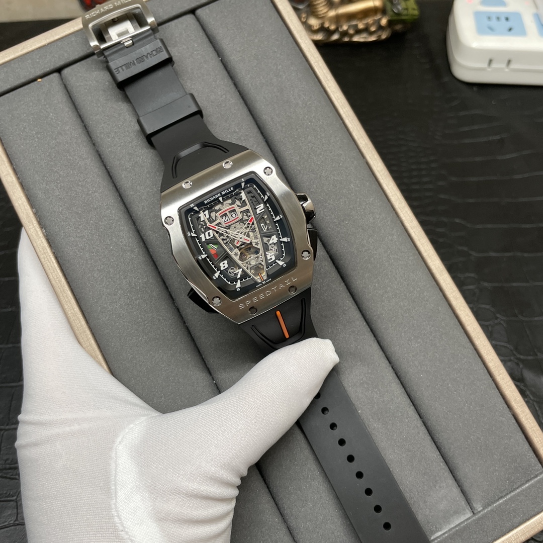 Luxury Best Richard Mille RM 40-01 Replica McLaren Speedtail – Water-Drop Case, Black Rubber Strap, Swiss Movement - Image 4