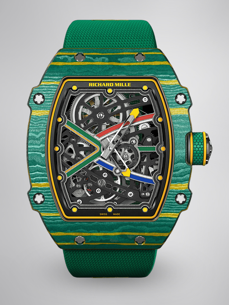 Best Replica Richard Mille RM 67-02 Skeleton Dial Watch With Green Fabric Strap
