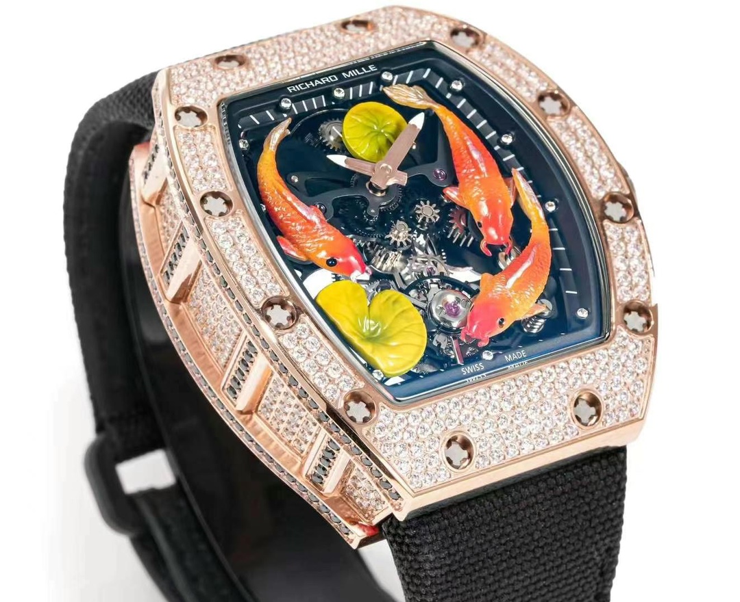 Replica Richard Mille RM S10 Koi Tourbillon Watch – Rose Gold & Diamond - Image 7