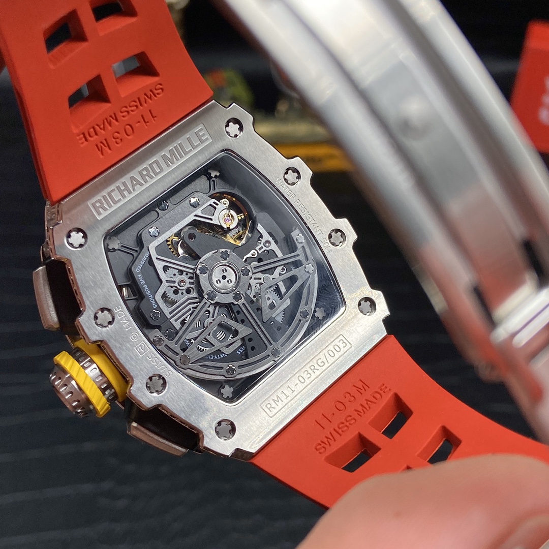 Replica Richard Mille RM 11-03 Men’s Watch with Diamond Bezel And Skeleton Dial Design - Image 9