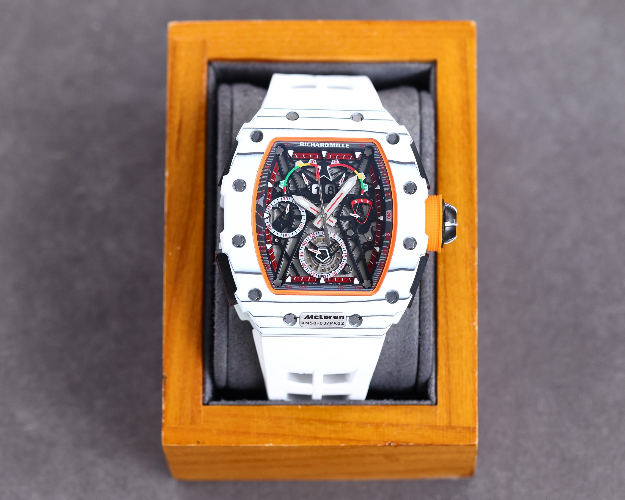 Replica Richard Mille RM50-03 Super Clone Chronograph Mechanical Watch – White Carbon Fiber Case - Image 2