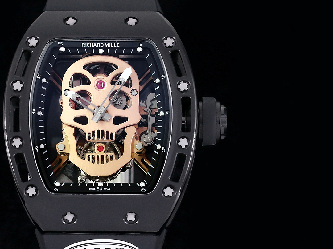 Replica Richard Mille RM052 Skull Tourbillon Super Clone Watch 43mm Swiss Skeleton Design - Image 3