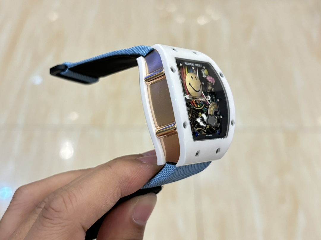 Replica Richard Mille RM 88 Smiley Automatic Winding Tourbillon with Blue Strap - Image 5