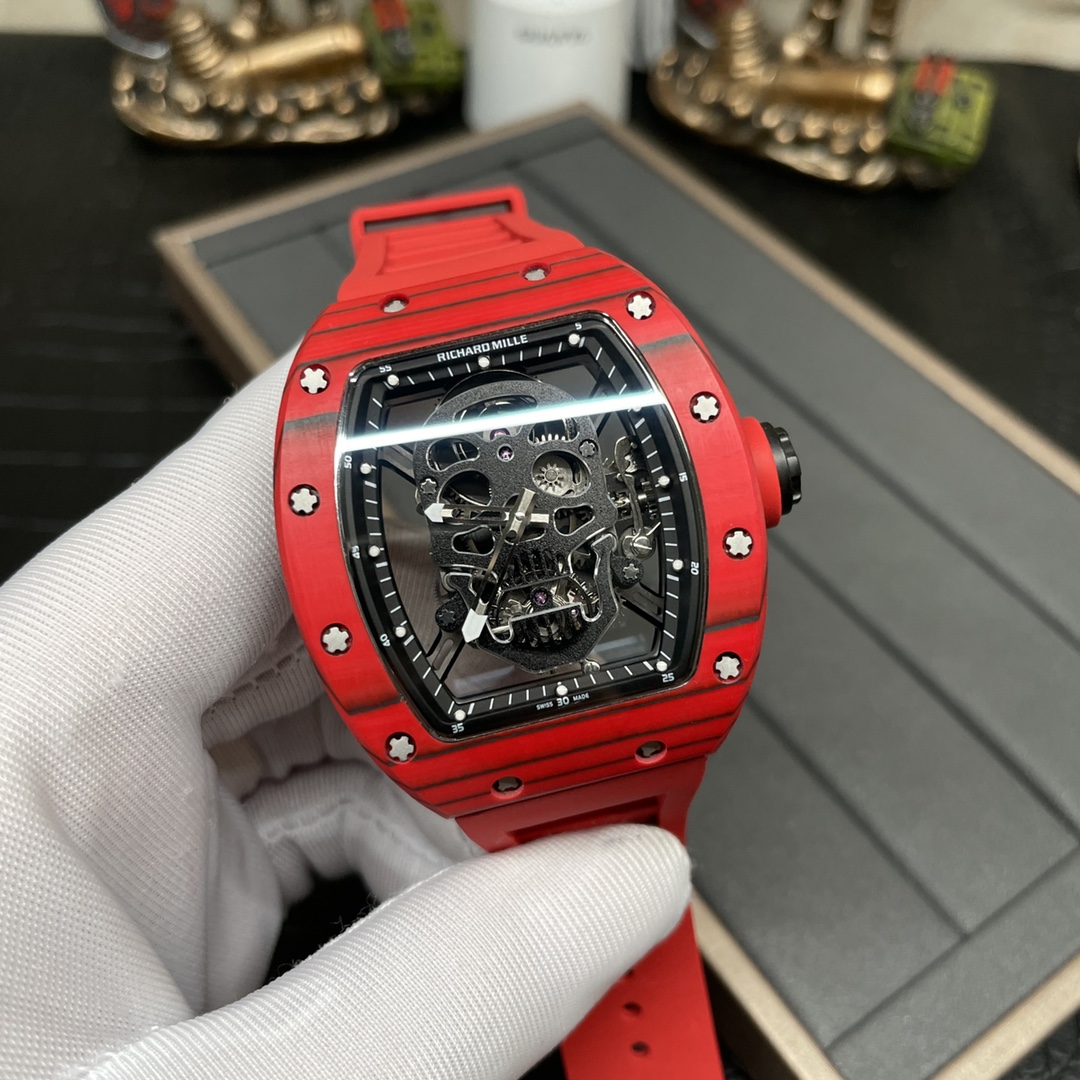 Replica Richard Mille RM 52-01 Skeleton Skull Dial Men’s Watch – Swiss Movement, Red Carbon Case - Image 5
