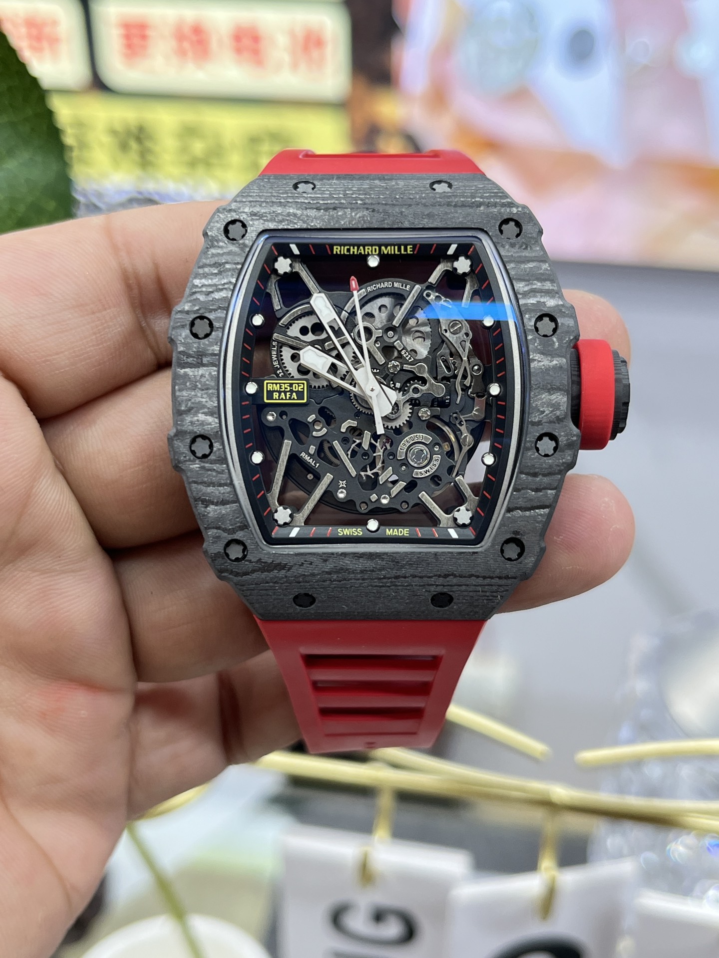 Replica Richard Mille RM35-02 Red Rubber Strap Swiss Movement Sports Watch - Image 7