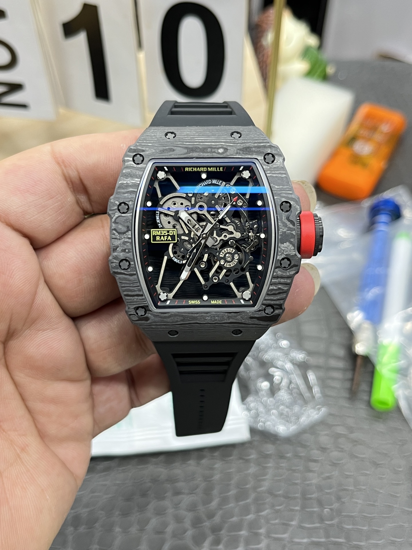 Richard Mille RM35-01 Super Clone Swiss Sports Watch, Carbon Fiber Case - Image 10
